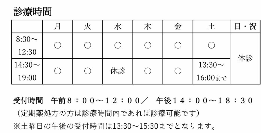 診療時間案内